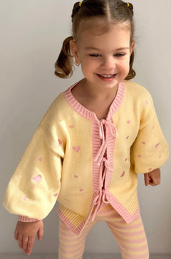 HEART TIE UP CARDIGAN | PINK LEMONADE