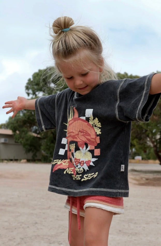 SEA CALLING MINI TEE | BLACK