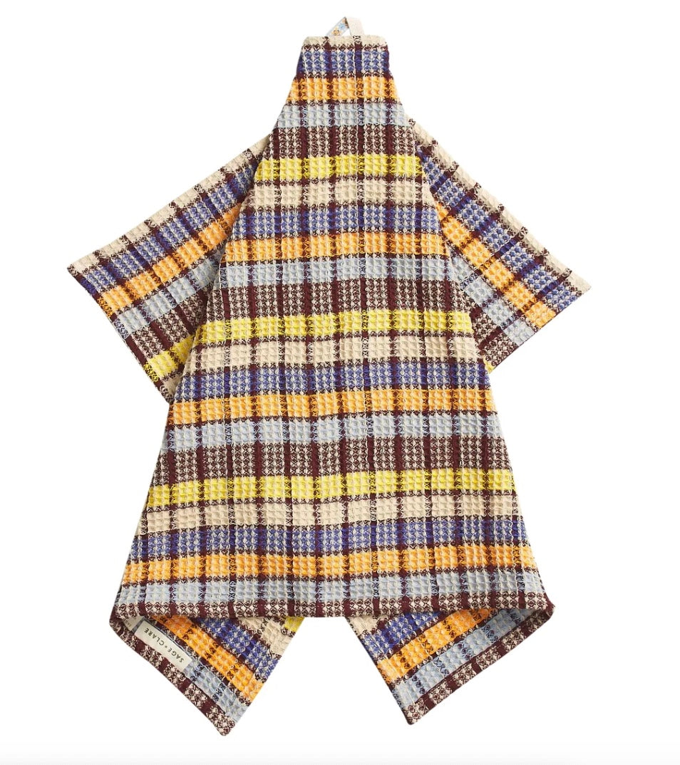 STELA CHECK TEA TOWEL | CORNFLOWER