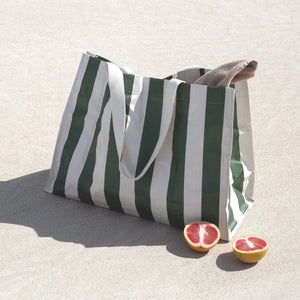 CARRYALL BEACH BAG THE VACAY I OLIVE STRIPE