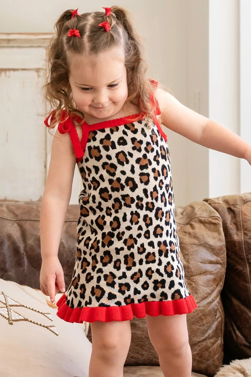 FLORENCE TIE DRESS I LEOPARD