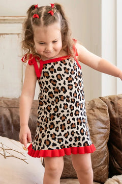 FLORENCE TIE DRESS I LEOPARD