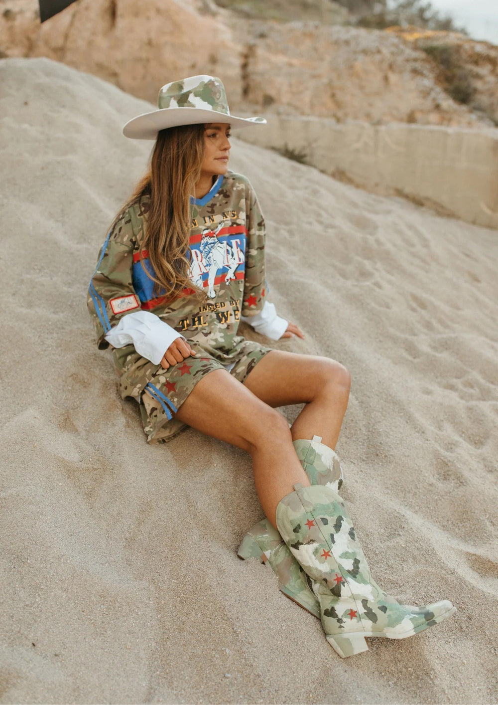 CAMO JERSEY TRACK SHORT