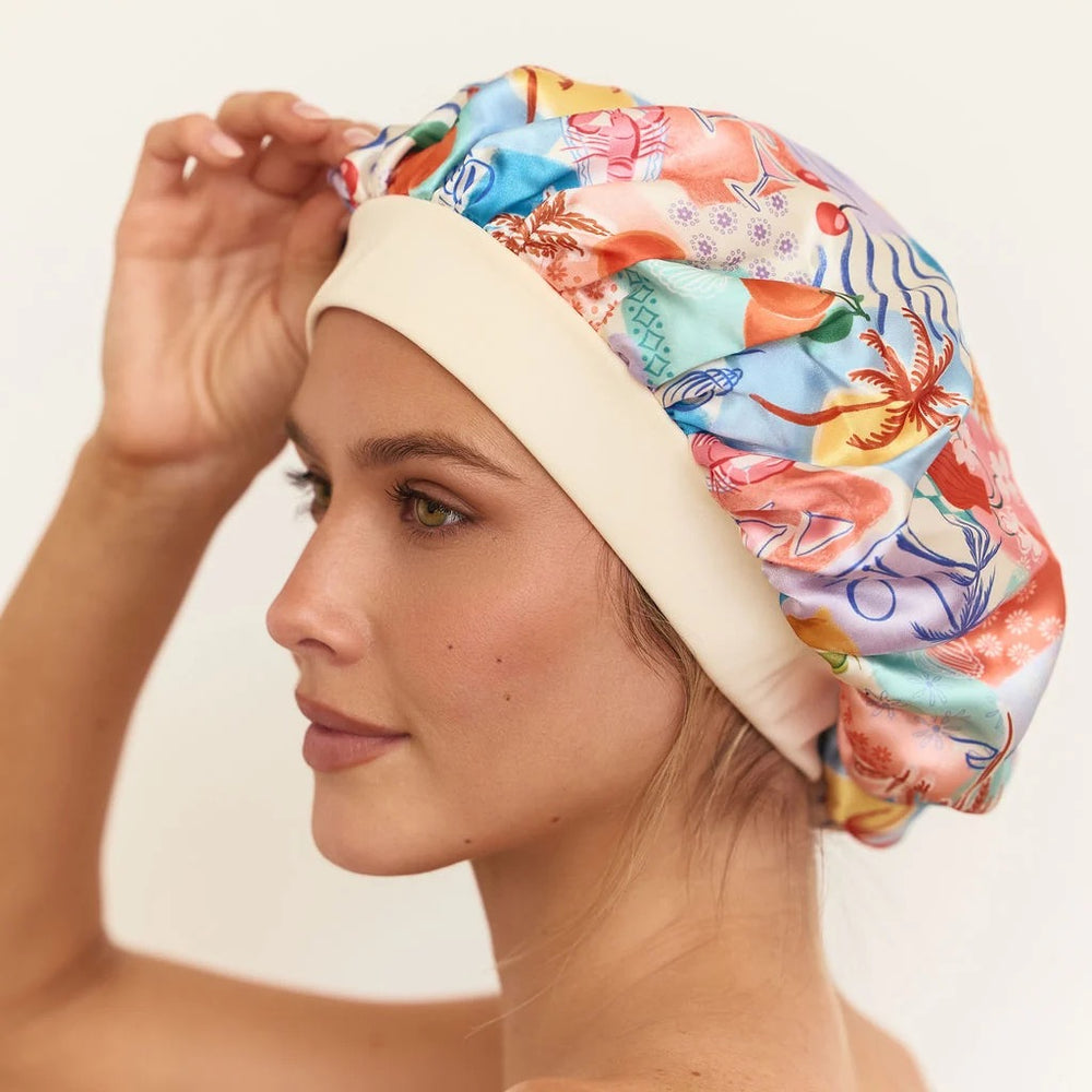 SATIN SLEEP BONNET I PACIFIC PARADISE