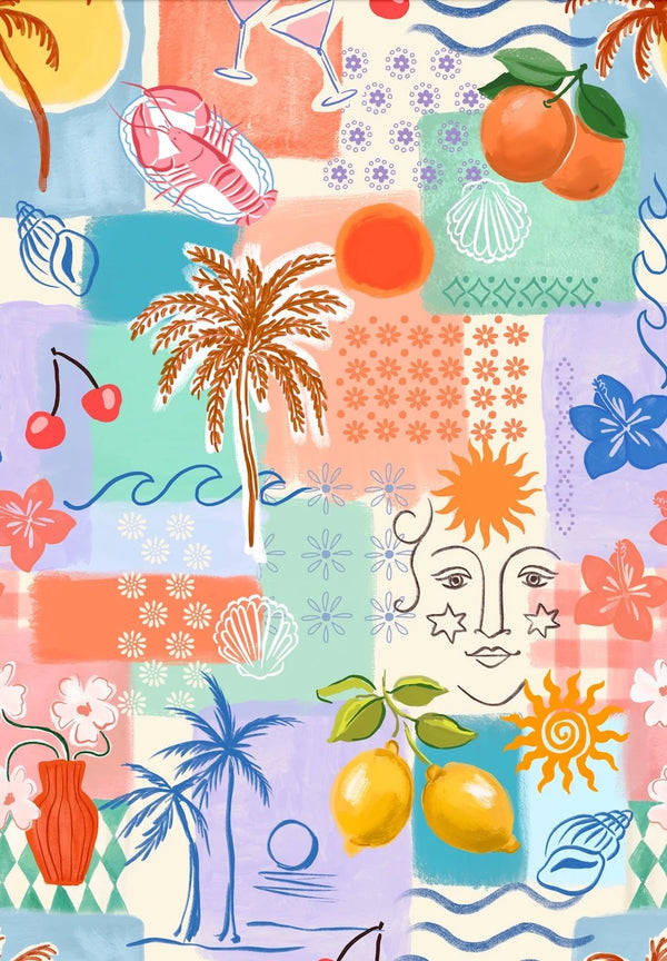SATIN SLEEP BONNET I PACIFIC PARADISE