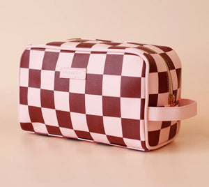 CHERRY CHECK WASH BAG