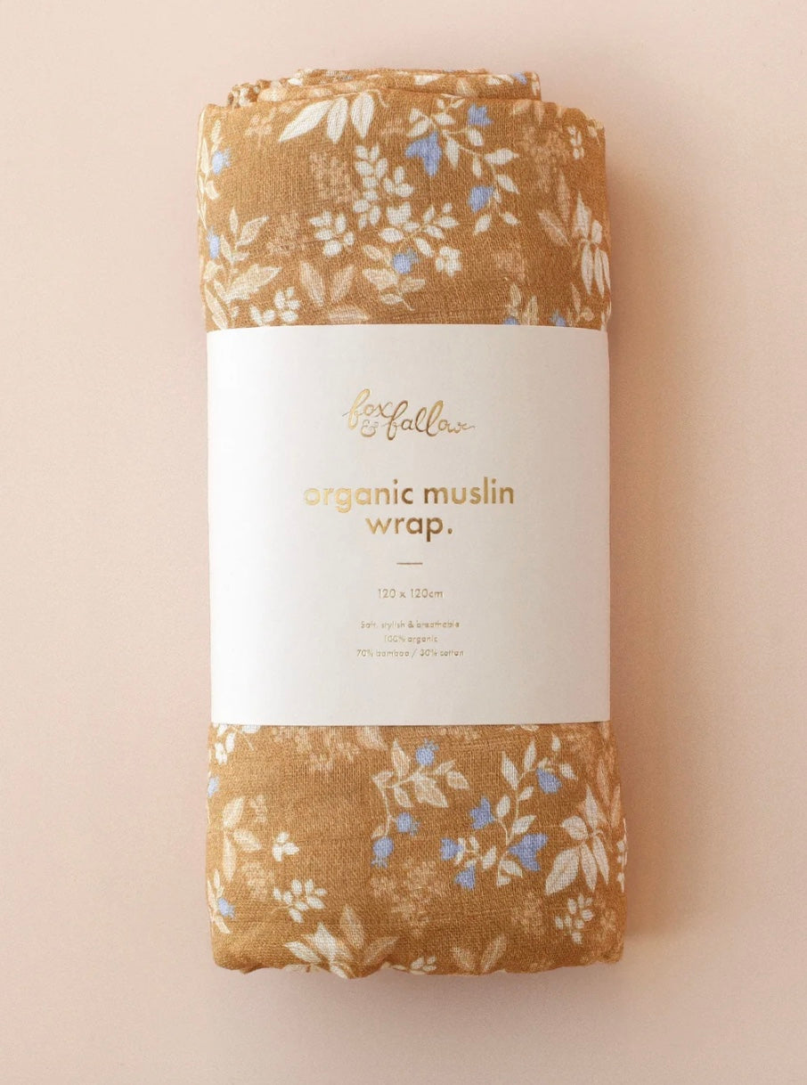 GOLD HOLLY MUSLIN WRAP
