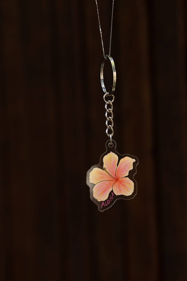 ALOHA HIBISCUS KEYRING