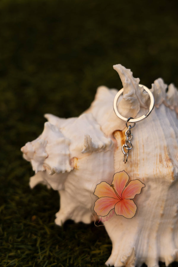 ALOHA HIBISCUS KEYRING