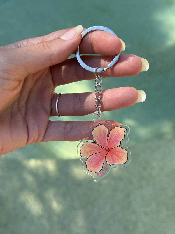 ALOHA HIBISCUS KEYRING