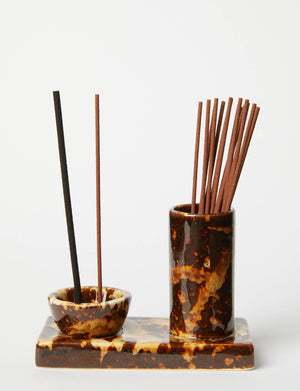 CERAMIC INCENSE CADDY | CHOCOLATE