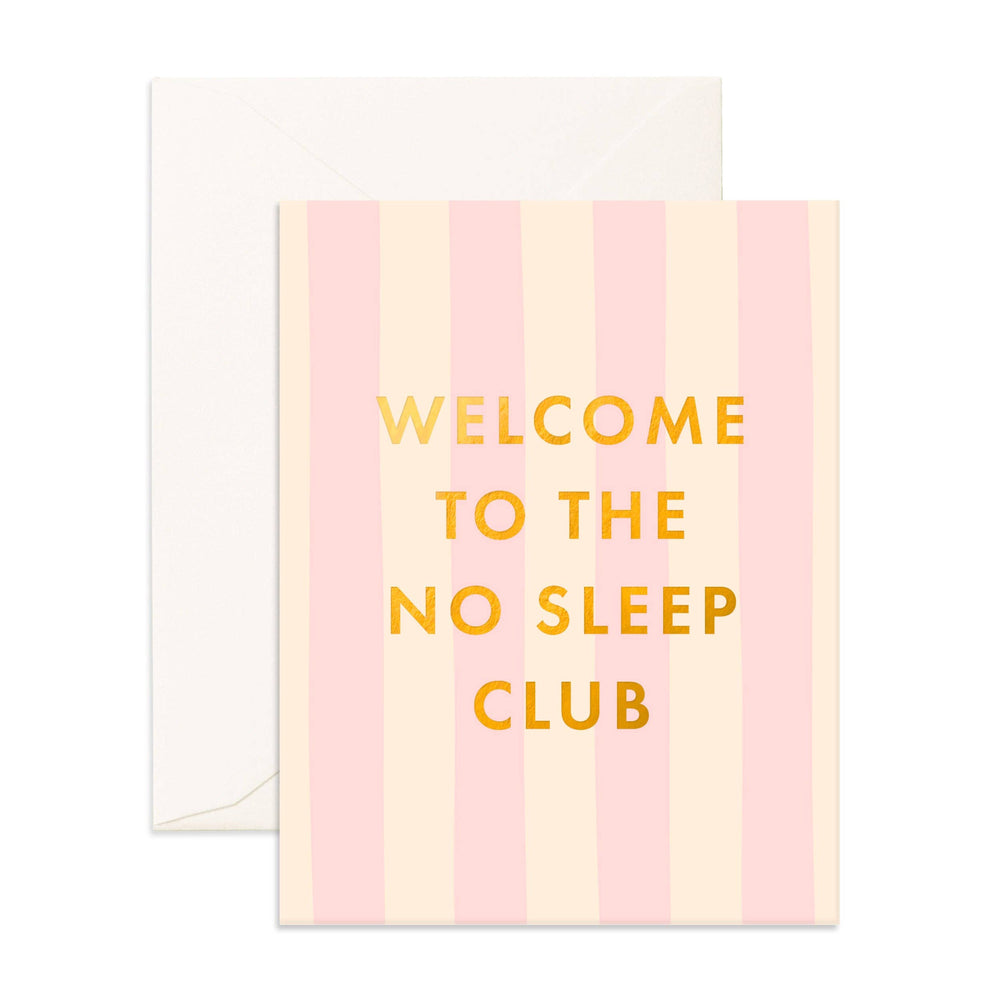 No Sleep Club Peony Stripe Greeting Card